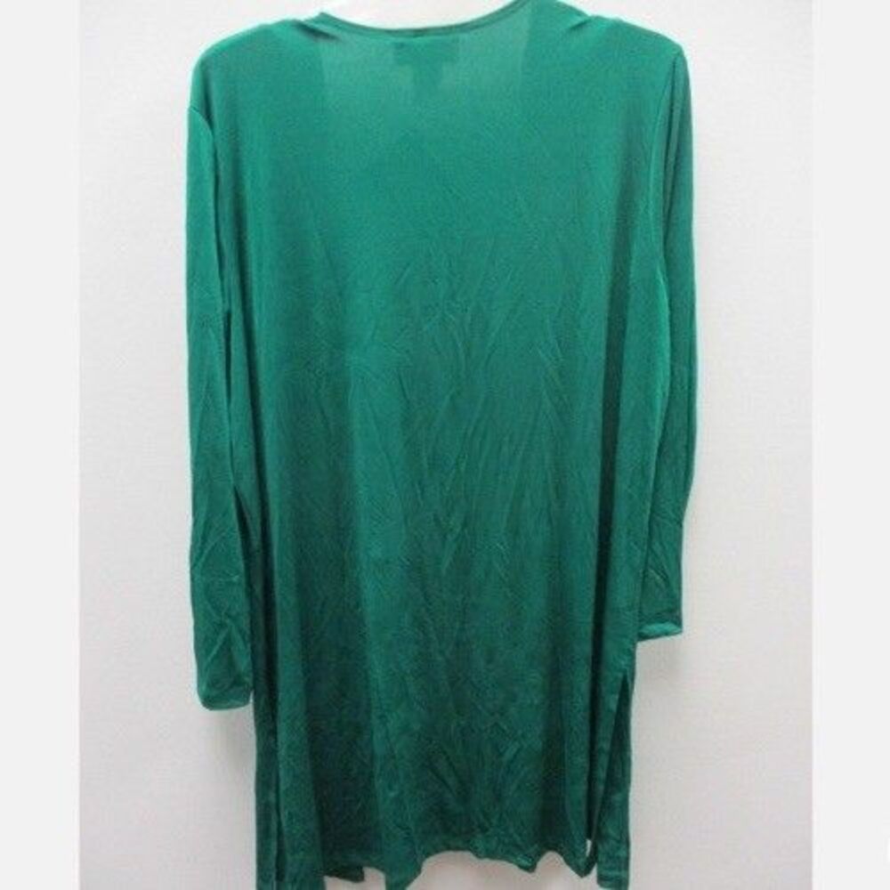 NWT Carolyn Strauss Collection Cardigan Sz L Green Open Front Knit Lagenlook - Picture 4 of 7